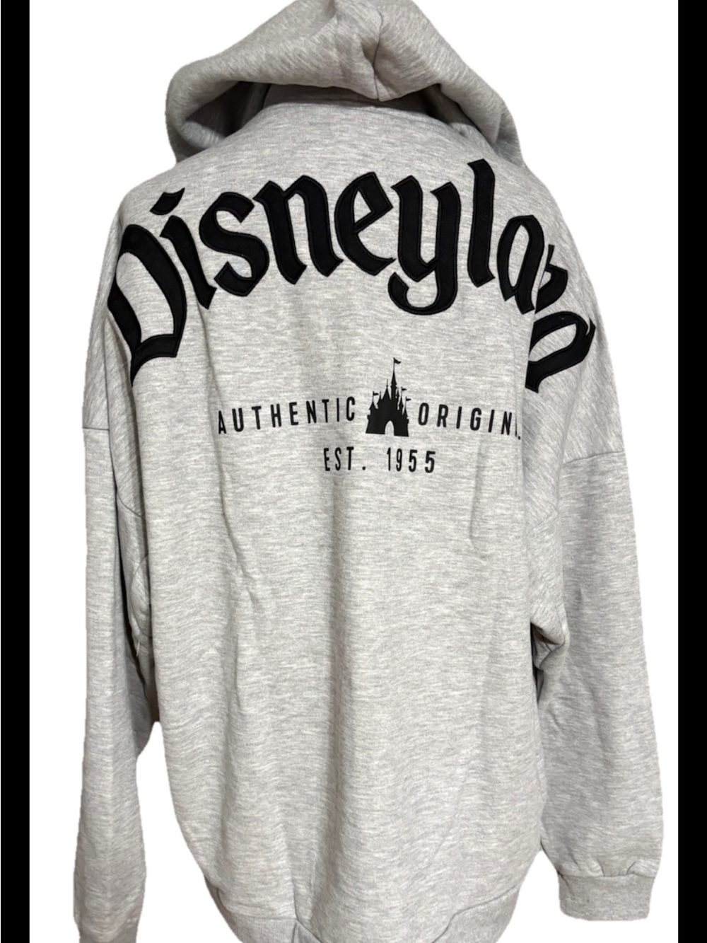 Disney Disneyland original Sweater Zip up Hoodie  Authentic Exclusive Large Gre